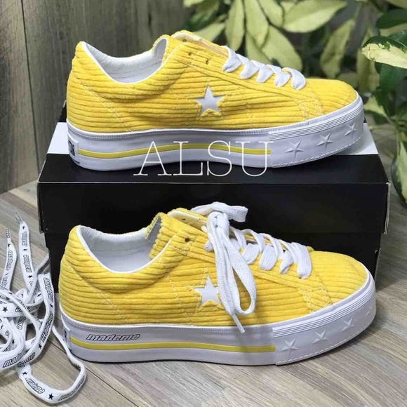 NWT Converse One Star Platform Ox Vibrant Yellow - Picture 6 of 7